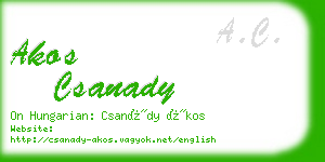 akos csanady business card